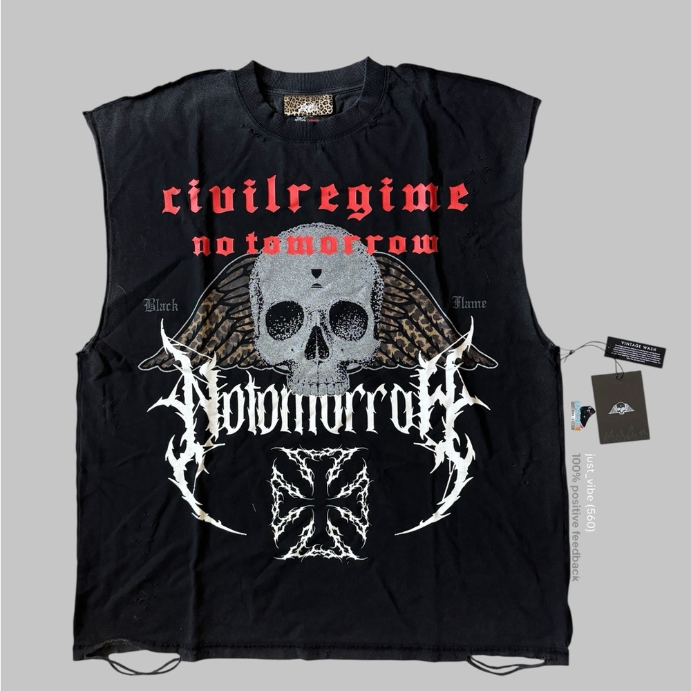 Civil Regime No Tomorrow Enter The Black Flame Fmr Muscle Tee Men’s 2XL NWT